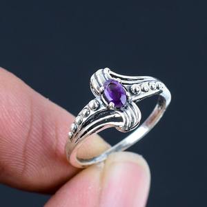 Anillo de piedras preciosas de amatista, joyería para mujer, joyería de estilo bohemio de Plata de Ley 925, anillo hecho a mano de tendencia, regalo para ella - Product Image 4