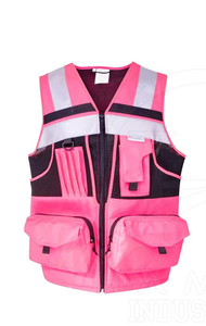 Gilet de sécurité extérieur à logo personnalisable avec réflecteurs haute visibilité Poches de travail de construction - Product Image 4