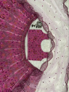 Hermosa boda Lehenga con bordado de hilo pesado, codificación y trabajo de lentejuelas pesadas - Product Image 4