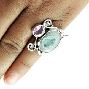 Solid 925 Sterling Silver Natural Purple Amethyst Druzy Stone Unique Design Classic Ring Handmade Jewelry <b>for</b> <b>Birthday</b> Parties - Product Image 5