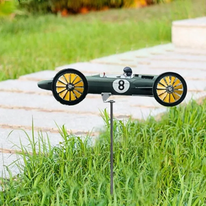 Ornement créatif extérieur en métal jardin moulinet décoration de jardin voiture coureur <span class=keywords><strong>moulin</strong></span> à <span class=keywords><strong>vent</strong></span> <span class=keywords><strong>girouette</strong></span> - Product Image 4