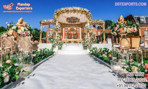 Grand décor de mariage Mandap en forme d'éléphant Pays-Bas Cérémonie de mariage traditionnelle nord-indienne Mandap Inspirant Mariage en intérieur - Product Image 3