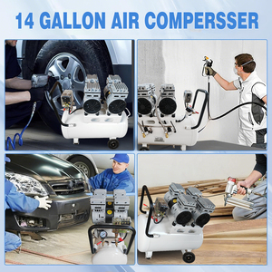 Mini <span class=keywords><strong>compresor</strong></span> de aire sin aceite eléctrico 2HP 8bar 50L <span class=keywords><strong>compresor</strong></span> de aire silencioso - Product Image 6