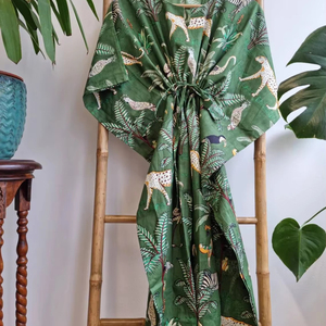 ชุดกิโมโนผ้าคอตตอนแท้พิมพ์ลายดอกไม้สไตล์อินเดียสำหรับคุณแม่สวมใส่สบายสำหรับฤดูใบไม้ผลิผ้าถักแบบลำลอง - Product Image 1