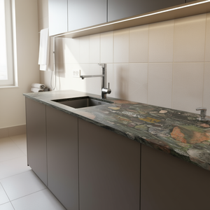 Encimeras de Piedra Natural Pulida para Baño y Cocina, Encimeras de Granito Carrara Calacata Modernas Prefabricadas en Diversos Tamaños para Hoteles - Product Image 1