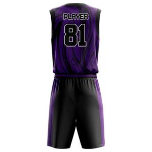 Uniformes de baloncesto sin mangas transpirables sublimados personalizados, 100% poliéster, de secado rápido, uniformes de baloncesto de talla grande - Product Image 4