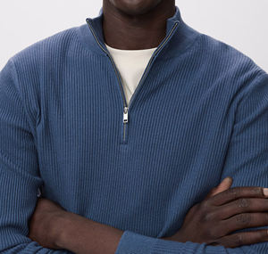 Cardigan en tricot pour femme à col montant et demi-fermeture éclair, motif géométrique couleur personnalisée, boutons longs sur le devant, confort décontracté pour l'automne - Product Image 6