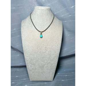 Navajo Handmade Sonoran Mountain Pendant with Opal Turquoise Rose Gold Bezel Setting Platinum <b>Charm</b> Pendant Number Pattern - Product Image 6