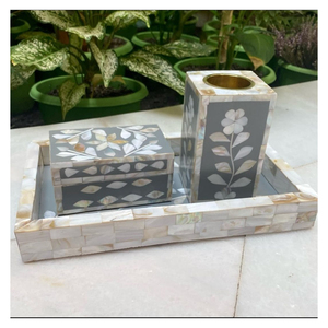 Asequible Bakhoor quemador decorativo quemador de incienso bandeja conjuntos última fregona hueso incrustaciones Ramadán regalo Bakhoor quemador bandeja de la India - Product Image 6