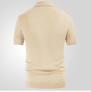 Men's Striped Knitted <b>Polo</b> <b>Shirt</b> with Button Down Collar Breathable Knit Fabric Fashionable <b>Polo</b> for Daily and Sports Wear - Product Image 4