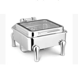 Plat de service chauffant en acier inoxydable Art Déco ELEGANT DESIGNS, capacité 6L, durable, pour traiteur et buffet intérieur - Product Image 6