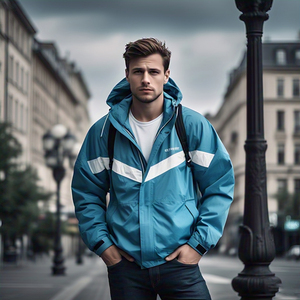 Venta al por mayor impermeable lluvia chaqueta hombres senderismo cortavientos cremallera con capucha manga larga prendas de vestir exteriores chaqueta cortavientos para hombre - Product Image 5