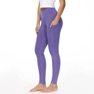 Mallas de entrenamiento ecológicas de alto rendimiento para mujer, mallas de compresión de cintura alta sin costuras, ropa deportiva sólida para Yoga - Product Image 1