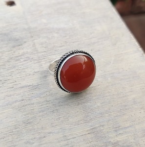 Bijoux pour femmes Bague style bohème en argent 925 Sterling Silver Cornaline Gemstone Trending Handmade Ring Gift For Love - Product Image 3