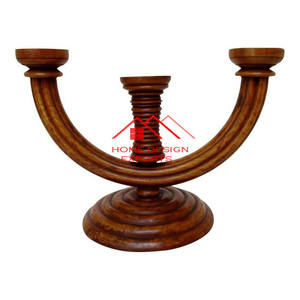 Soporte de vela de madera hecho a mano de lujo para sala de estar de hotel en casa con logotipo personalizado para Navidad - Product Image 5