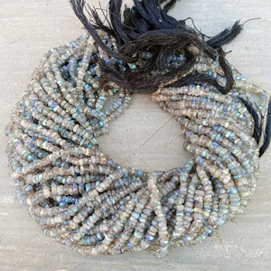 Natural Blue Flashy Labradorite Smooth <b>Heishi</b> Tyre Beads for Jewelry Making 4-5mm Labradorite Gemstone Beads At Wholesale Price - Product Image 1