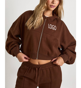 Sudadera con capucha de algodón de alta calidad con estampado gráfico DTG, estilo urbano, con cremallera, corte casual, pesado, con costuras, ajuste holgado, 500GSM, para chica - Product Image 3