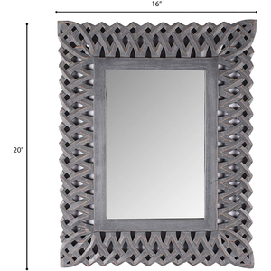 Antique <b>Wooden</b> Gray Wall <b>Mirror</b> Natural Wood Modern Wall <b>Mirror</b> Exporters India Wood Crafted <b>Mirror</b> for Living Room Decor - Product Image 2