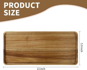 New Arrival Elegant Natural Color Decorative Wood Trays Hot Selling Wooden <b>Serving</b> Trays Coffee Table Kitchen Living Room <b>Dishes</b> - Product Image 6