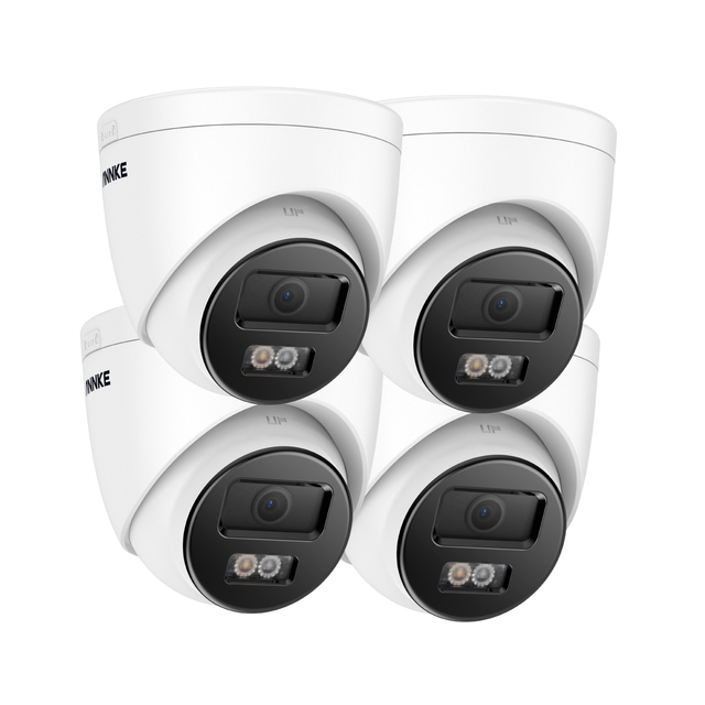 ANNKE C1200 12MP 4pcs Set PoE IP Security Camera AI Motion Detetction Smart Dual Light SD Card Slot Microphone CCTV Camera IP67
