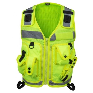 Sécurité haute visibilité vêtements de sécurité réfléchissants gilet Logo personnalisé gilet tactique plusieurs poches de rangement jaune gilet de sécurité - Product Image 1