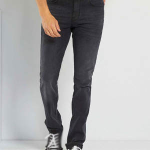 Pantalon en jean foncé pour hommes en haute qualité 100% coton style solide respirant taille adulte pour l'hiver - Product Image 1