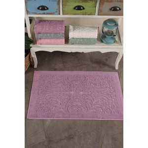 Ensemble de 2 tapis de bain de luxe Varol Jacaranda, en coton absorbant, antidérapant, motif médaillon, lavable en machine, pour usage domestique - Product Image 4