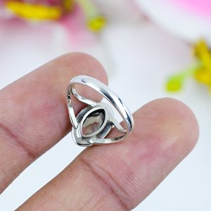 Soyez le premier à écrire un avis. Bijoux SKR-535 925 argent plaqué Vintage bijoux de fête de mariage nouveauté à la main Marquise coupe lunette réglage anneau - Product Image 2