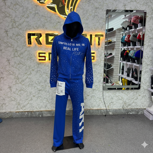 Créez Votre Style : Survêtement Homme Haute Qualité Rexfit – Ensemble Sportif Streetwear avec Sweat à Capuche Entièrement Zippé et Pantalon de Jogging Effet Usé - Product Image 4