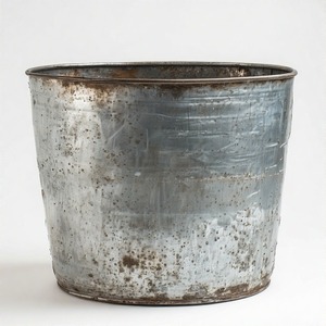 GardenEra Jardinière de baignoire galvanisée antique avec poignées de transport pour la maison Jardin Pot de fleurs en métal antique pour usage décoratif - Product Image 5