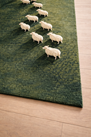 Tapis d'intérieur en laine à carreaux rustiques Decordec avec motif uni, forme rectangulaire, antidérapant, style luxueux, tapis en laine touffetée à la main, style fossile ember
