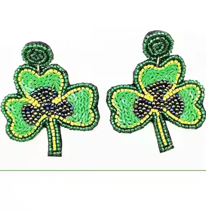 Boucles d'oreilles longues en perles de conception Boucles d'oreilles en perles de rocaille de qualité Boucles d'oreilles en perles de conception personnalisée pour cadeau - Product Image 5