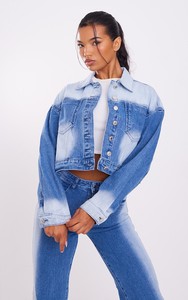 Veste en jean pour femme, bleu clair, surdimensionnée, en coton tricoté, délavée et déchirée, style streetwear, avec boutons et manches longues, personnalisable - Product Image 4