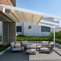 Auvent pliant motorisé rétractable en alliage d'aluminium et PVC, grande portée, pour espaces publics extérieurs et de loisirs, protection contre la pluie, bioclimatique