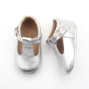 Chaussures de princesse habillées en T-bar en cuir véritable à semelle souple pour enfants de qualité personnalisée en usine pour bébé fille - Product Image 3