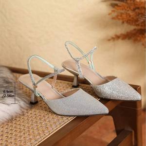 Zapatos de Tacón Alto para Novia, Sandalias de Fiesta con Pedrería, Zapatos de Vestir para Graduación, Zapatos de Tacón de Moda - Product Image 5
