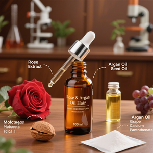 Olio di trattamento dei capelli di lusso rosa bulgara marocchino Argan nutriente cheratina ricca per capelli danneggiati a base di erbe per la riparazione di lucentezza - Product Image 4