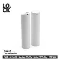 Impression de logo personnalisé, vente en gros de flacons en HDPE pour lotion, bouteilles blanches avec bouchon à rabat, 100 ml, 150 ml, 200 ml, 250 ml, 300 ml