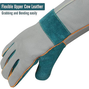Guantes de Trabajo de Cuero Vacuno Ignífugos de Protección Industrial, Guantes de Seguridad para Soldadura Resistentes al Fuego para Soldador - Product Image 4