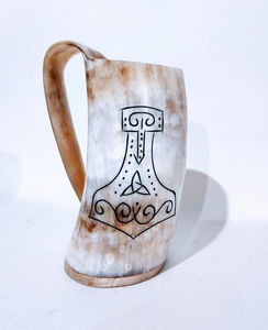 Royal Horn Tasse personnalisée de luxe fabriquée à la main Tasse cadeau à graver écologique pour whisky Bière Style animal Technique polie - Product Image 3