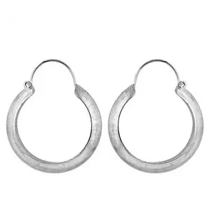 Boucles d'oreilles créoles minimalistes en argent 925, unisexe, pour usage quotidien, bijoux fins - Product Image 2