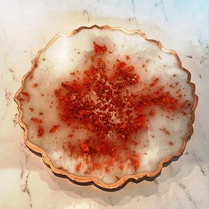 Cuencos para Servir de Resina Hechos a Mano con Remolino Naranja Largo, Pulidos, Ecológicos, de Origen Indio, Aptos para Lavavajillas, Estilo Europeo Moderno - Product Image 4