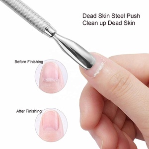 Spatule à double face en acier inoxydable de qualité supérieure, outil pousse-cuticules, dissolvant de vernis gel, couleur personnalisée, pour le nettoyage des ongles - Product Image 3