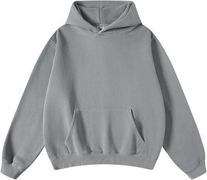 Sweat à capuche homme oversize délavé à l'acide 500GSM Heavyweight 100% Cotton Athletic Vintage Sweatshirt Streetwear Hoodies - Product Image 5