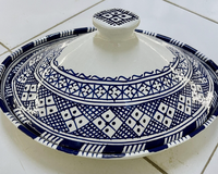 Tajine Ovale en Céramique Peint à la Main, Fait Main, Sans Plomb, Pot de Cuisson Marocain Artisanat