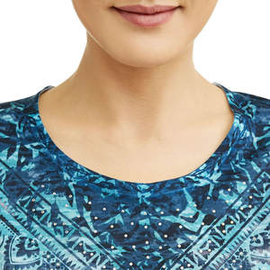 เสื้อยืดผู้หญิงพิมพ์ลายซับลิเมชัน Ringer ผ้าสวมใส่สบายราคาถูกดีไซน์ไม่เหมือนใครสำหรับฤดูร้อน - Product Image 4