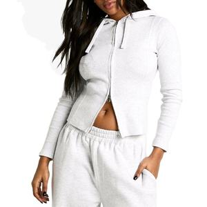 Hot <b>Sale</b> Long Sleeves Unisex Zipper Hoodies Winter Collection Breathable Cotton Fleece Jogger Sets 2 <b>in</b> 1 Design Stand Collar - Product Image 1