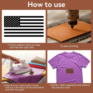 โลโก้แผ่นหนังแผ่นนูนสำหรับติดกระเป๋าถือป้ายหนังสำหรับหมวก - Product Image 4