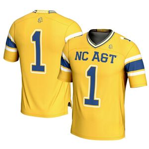 Maillot de football personnalisé NC A & T Aggies jaune Vêtements de sport personnalisés unisexe numéro 1 - Product Image 1