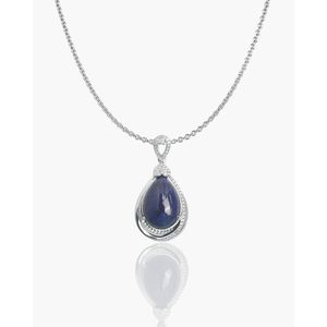 Pendentif en lapis-lazuli plaqué rhodium, bijoux en alliage de zinc - Product Image 1